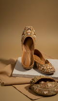 Marigold Silk Embroidered Jutti