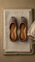 Indigo Paisley Brocade Jutti